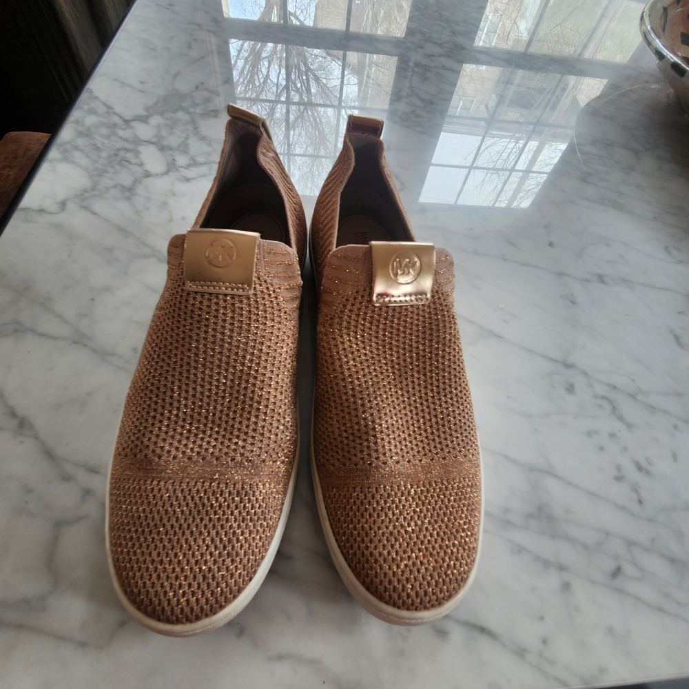 Michael Kors Men's Tan Slip-On Knit Sneakers, BRAND NEW!